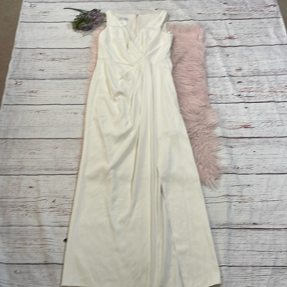 NWT Jenny Packham Crepe Column Gown Maxi Dress Draped Cocktail JP1013 - Picture 8 of 10